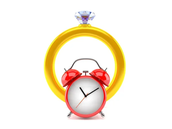 Engagement Ring Alarm Clock — Stock Photo, Image