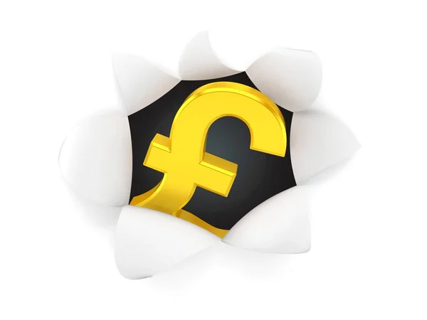 Pound Currency Hole Torn Paper Illustration — Stock Photo, Image