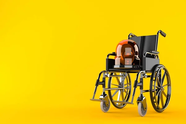Wózek Inwalidzki Sygnalizatorem Awaryjnym Pomarańczowym Tle Ilustracja — Zdjęcie stockowe