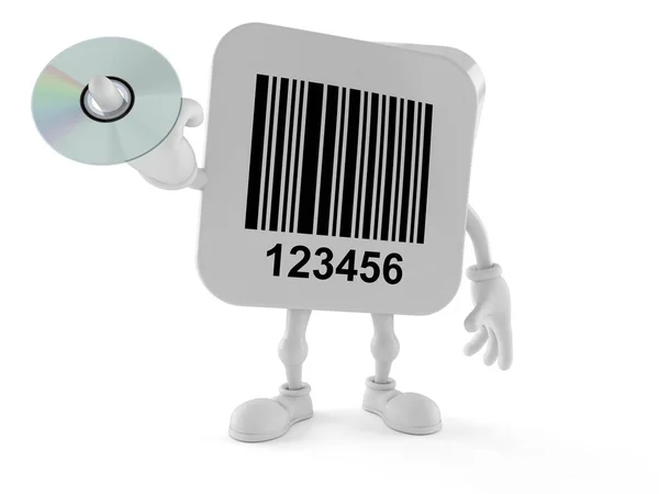 Čárový Kód Znak Drží Disk Izolovaný Bílém Pozadí Ilustrace — Stock fotografie