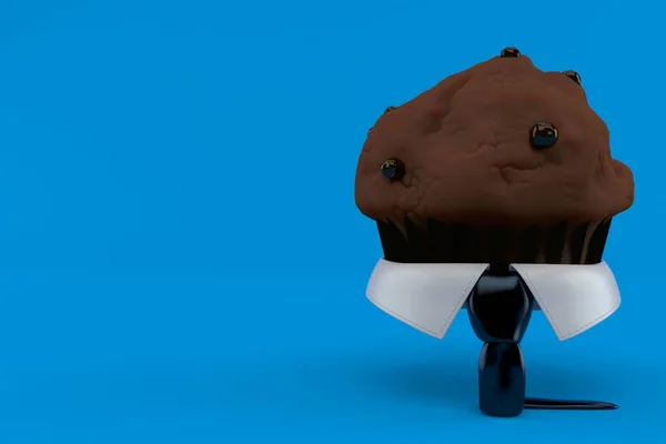 Muffin Diisolasi Dengan Latar Belakang Biru Ilustrasi — Stok Foto