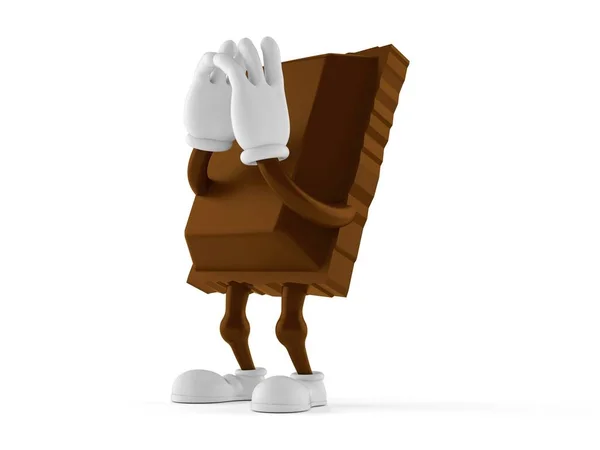 Personagem Chocolate Gritando Isolado Fundo Branco Ilustração — Fotografia de Stock