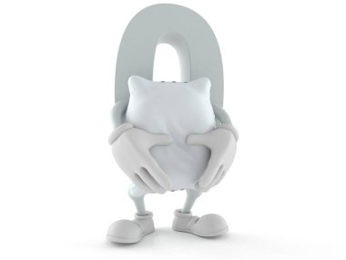 Sıfır karakterli yastık beyaz arka planda izole. 3d illüstrasyon