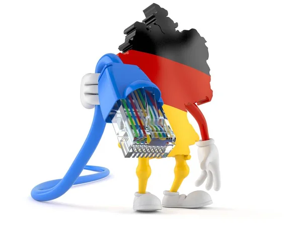 Deutsches Zeichen Das Netzwerkkabel Isoliert Auf Weißem Hintergrund Hält Illustration — Stockfoto