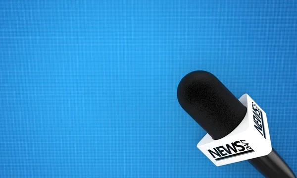 Interview Microphone Blueprint Background Illustration — Stock Photo, Image