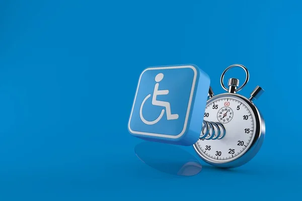 Handicap Symbol Stopwatch Isolated Blue Background Illustration —  Fotos de Stock