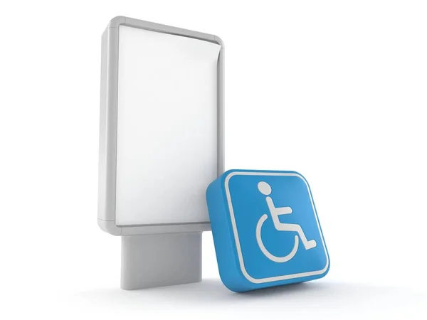 Handicap Symbol Mit Leerer Plakatwand Auf Weißem Hintergrund Illustration — Stockfoto