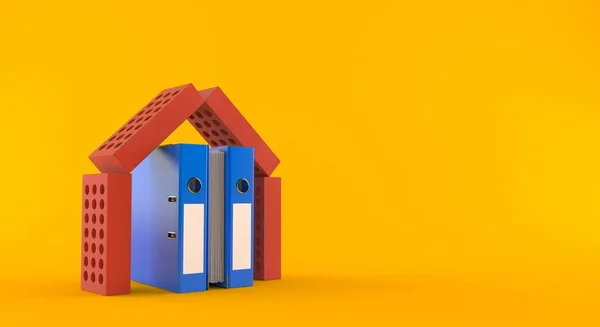 Ring Bindemedel Inne Huset Tegel Isolerad Orange Bakgrund Illustration — Stockfoto