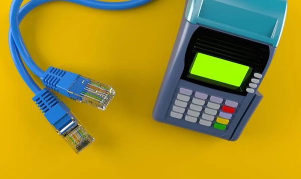 Credit card with network cable