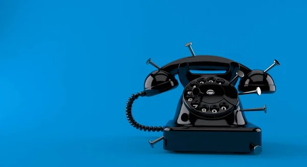 Telefon Mit Nägeln Isoliert Auf Blauem Hintergrund Illustration — Stockfoto
