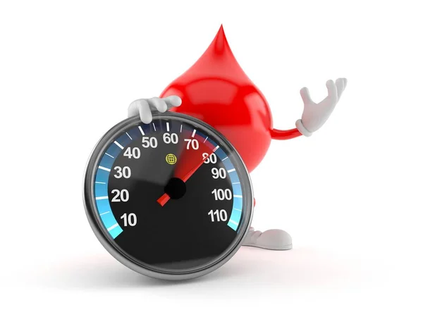 Blood Character Speed Meter Isolated White Background Illustration — Stock Photo, Image