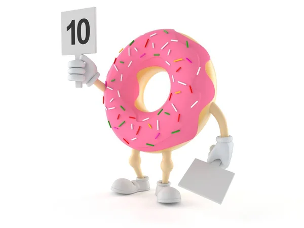 Donut Character Rating Number Isolated White Background Illustration — Stock Photo, Image