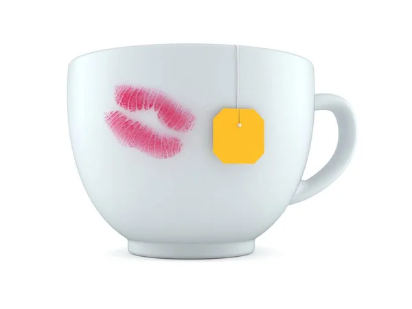 Tazza Con Bacio Rossetto — Foto Stock