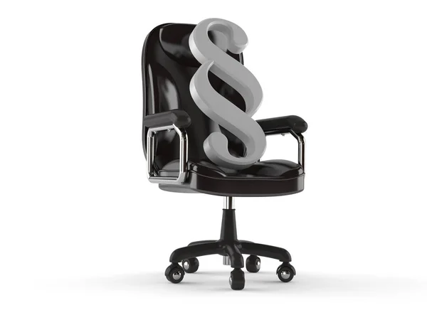 Paragraph Symbol Business Chair Isolated White Background Illustration — Stock Photo, Image