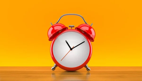 Relógio Alarme Fundo Laranja Ilustração — Fotografia de Stock