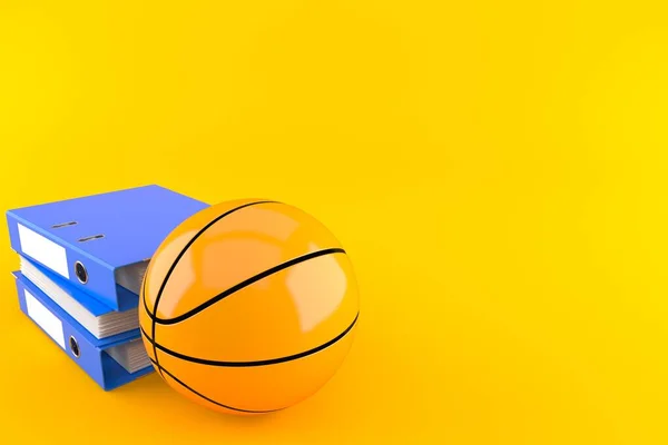 Basketbal Bal Met Ringbanden Geïsoleerd Oranje Achtergrond Illustratie — Stockfoto