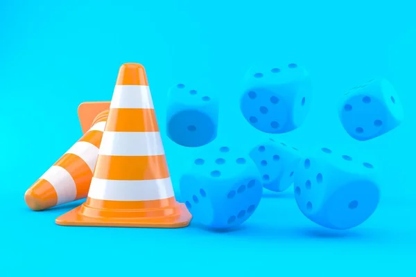 Gambling Background Traffic Cone Blue Color Illustration — Stock Photo, Image