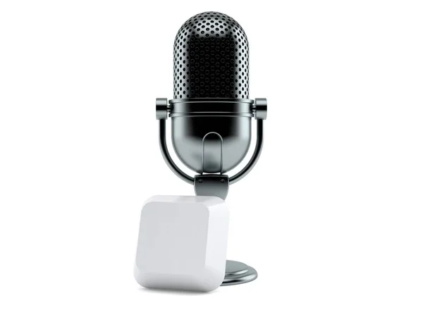 Microfone Rádio Com Tecla Teclado Branco — Fotografia de Stock