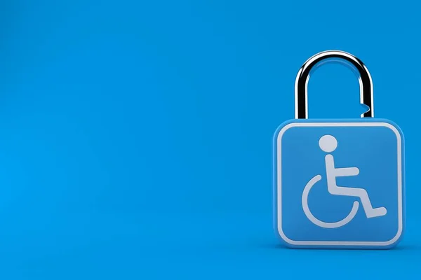 Symbol Handicap Kłódką Niebieskim Tle Ilustracja — Zdjęcie stockowe