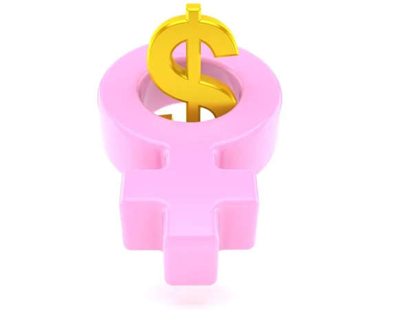 Kadın Cinsiyet Sembolü Içinde Dolar Birimi — Stok fotoğraf