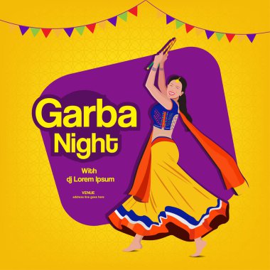 raas garba gece olay poster tasarımı reklam afişi veya poster tasarımı