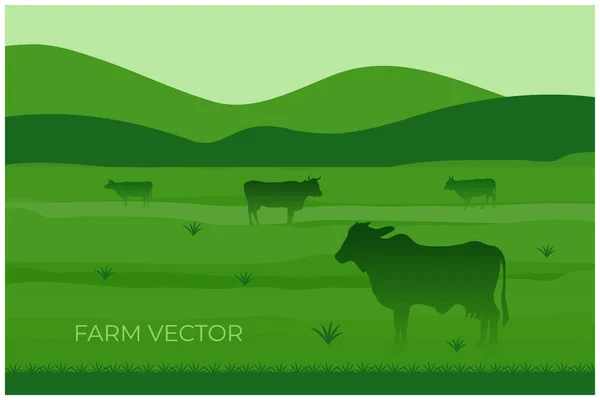 Vaca Granja Vector Ilustración — Archivo Imágenes Vectoriales