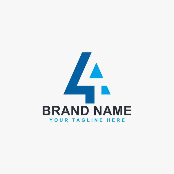 Üçgen Logo Tasarım Vektörü Olarak Monogram Dört Simge Logosu Sembolü — Stok Vektör