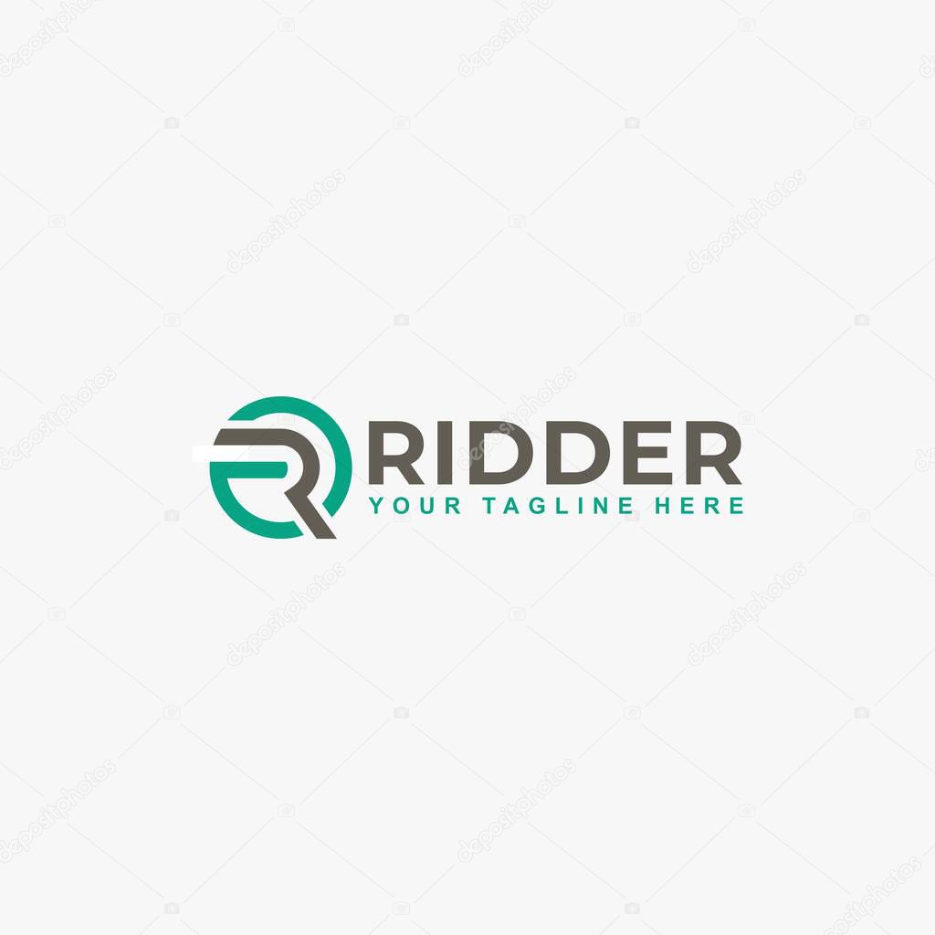 Letter R in circle logo design vector. R monogram logo symbol.