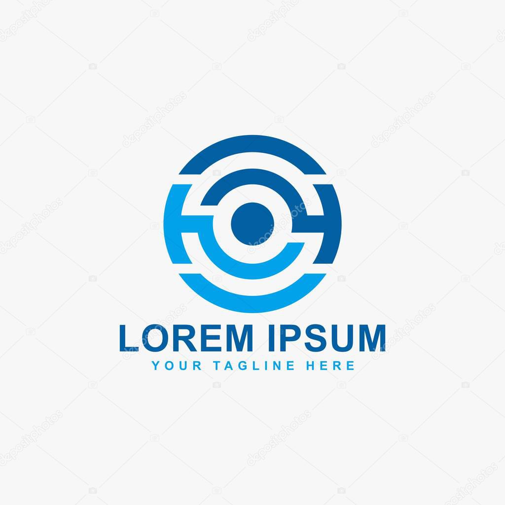 Letter H and circle logo design vector. H monogram sign symbol.