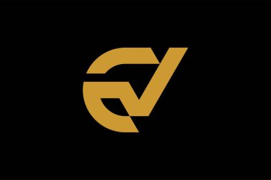CV harfi logo tasarımı. Monogram CV işareti.