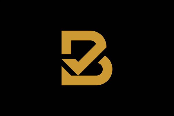 Вектор оформления логотипа в контрольном списке буквы В. Монограмма B.