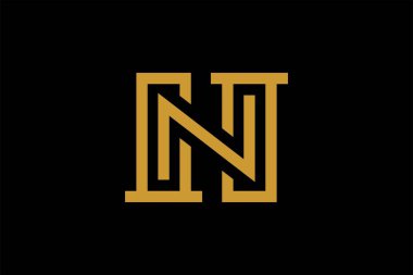 N harfi logo tasarım vektörü. N monogram işareti sembolü.