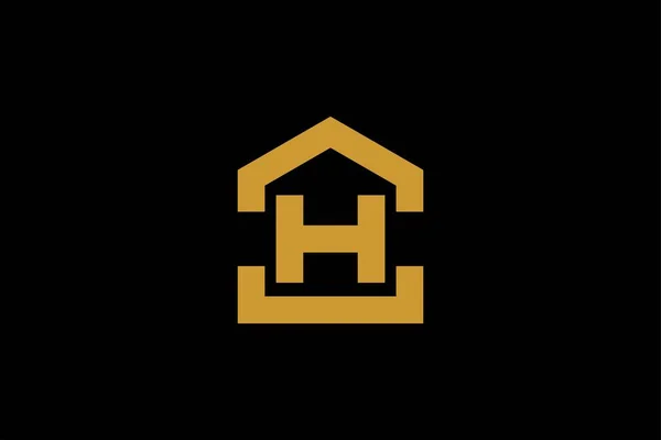 Buchstabe Und Home Logo Design Vektor Zeichen Für Immobilien — Stockvektor