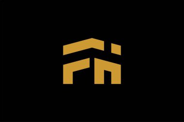 Harf FH logo tasarım vektörü. FH monogram işareti sembolü.