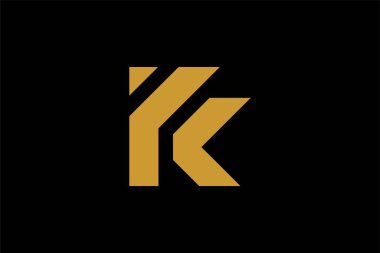 K harfi logo tasarım vektörü. KF monogram işaret sembolü.