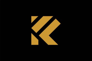K harfi logo tasarım vektörü. KF monogram işaret sembolü.