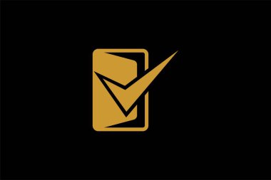 Kapı ve kontrol listesi logo tasarım vektörü. Emlak logosu tabelası.