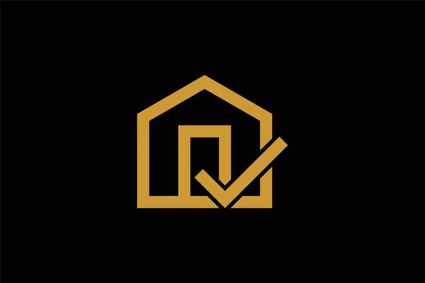 Home and checklist logo design vector. Real estate logo sign.