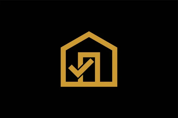 Home Checklist Logo Ontwerp Vector Logo Voor Onroerend Goed — Stockvector