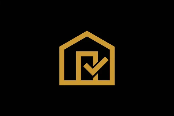 Accueil Check List Logo Vecteur Conception Immobilier Logo Signe — Image vectorielle