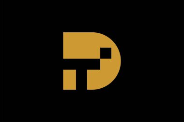 Harf DT ve çapraz logo tasarım vektörü. Monogram DT logo sembolü.