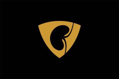 Böbrek bakım logosu tasarım vektörü. Böbrek kliniğin soyut sembolünü korur..