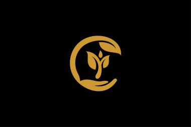 Temiz koruma logosu tasarım vektörü. Yeşil yaprak el soyut vektör simgeleri.