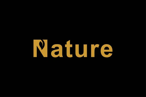 Natur Text Logo Design Vektor Buchstabe Natürliches Illustrationssymbol Grünblatt Vektorsymbol — Stockvektor