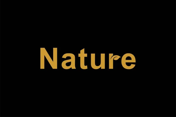 Natura Testo Logo Design Vettoriale Lettera Simbolo Illustrazione Naturale Icona — Vettoriale Stock