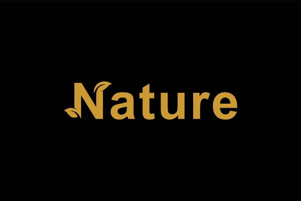 Natur Text Logo Design Vektor Buchstabe Natürliches Illustrationssymbol Grünblatt Vektorsymbol — Stockvektor