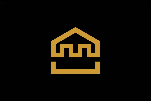 Diseño Del Logotipo Línea Inicio Símbolo Ilustración Inmobiliaria Esbozar Icono — Archivo Imágenes Vectoriales