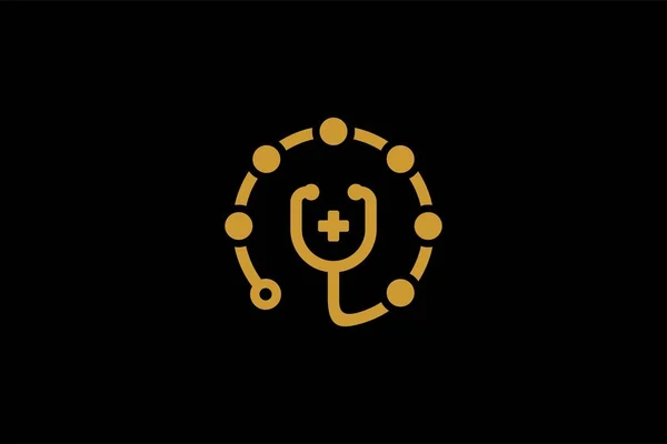 Conception Logo Soins Médicaux Bonjour Docteur Vecteur Abstrait Bulle Chat — Image vectorielle