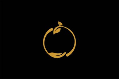 Yeşil yaprak logosu dizaynı. Biyolojik doğal soyut vektör. Çember simge sembolleri bırakır.