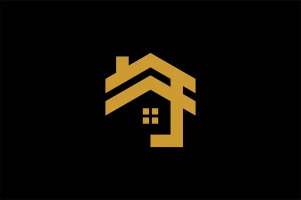 Σχεδιασμός Λογότυπου Ακινήτων Μονόγραμμα Γράμμα Σπίτι Αφηρημένο Σύμβολο Περίγραμμα Φορέα — Διανυσματικό Αρχείο
